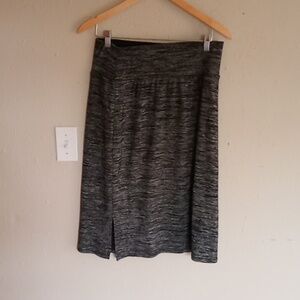 Apt. 9 Stretchy Gray Black Dressy Midi Skirt